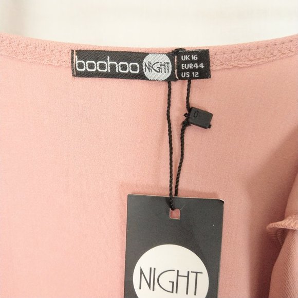 NWT Boohoo Night Janet Formal Plunge Cap Sleeve - Picture 7 of 8